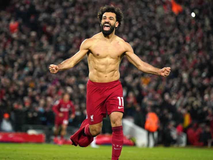 Salah ăn mừng bàn thắng thứ 2 vào lưới MU