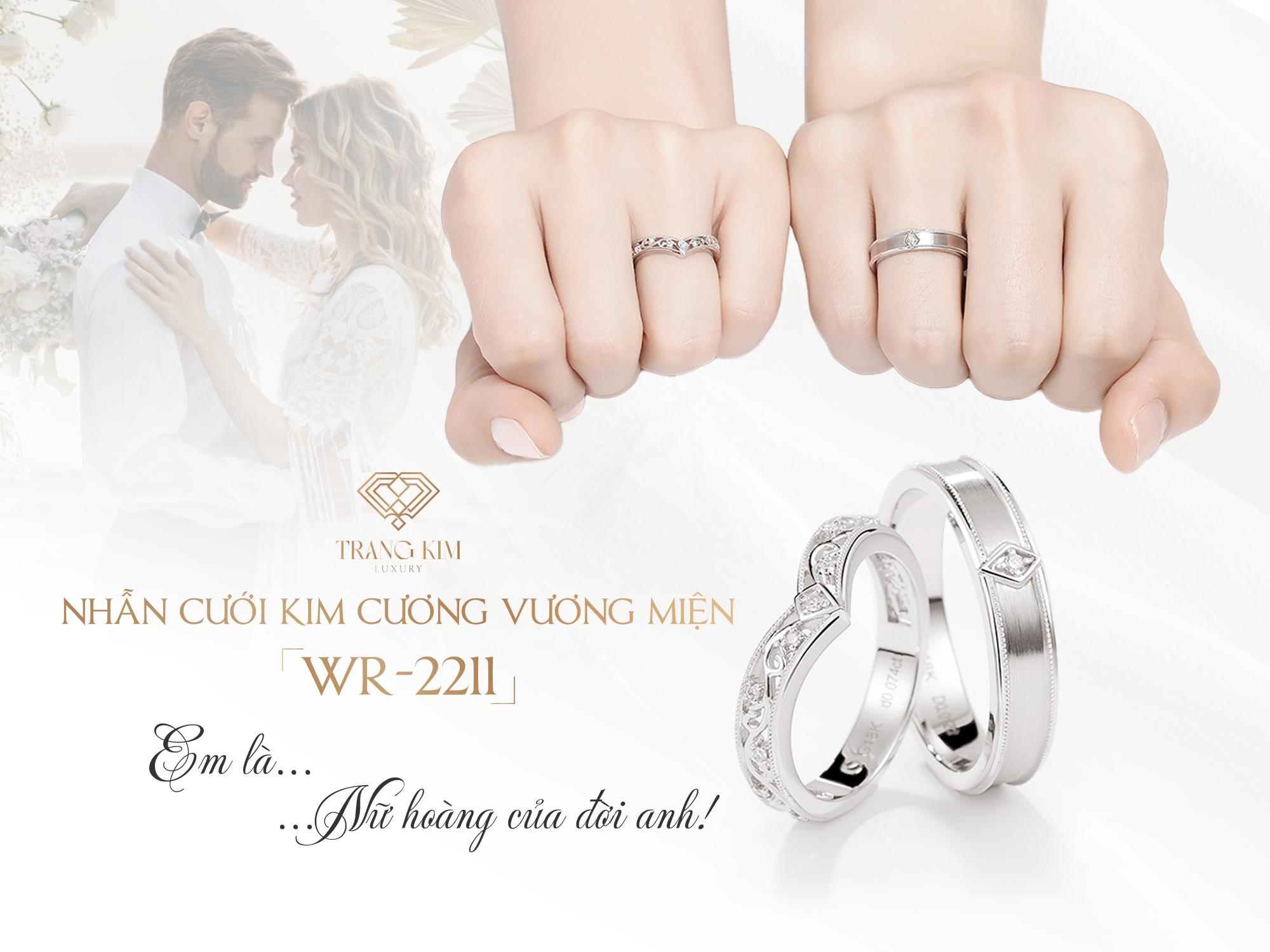 Nhẫn cưới kim cương WR-2211 lấy cảm hứng từ chiếc vương miện của vua chúa, nữ hoàng thời xưa