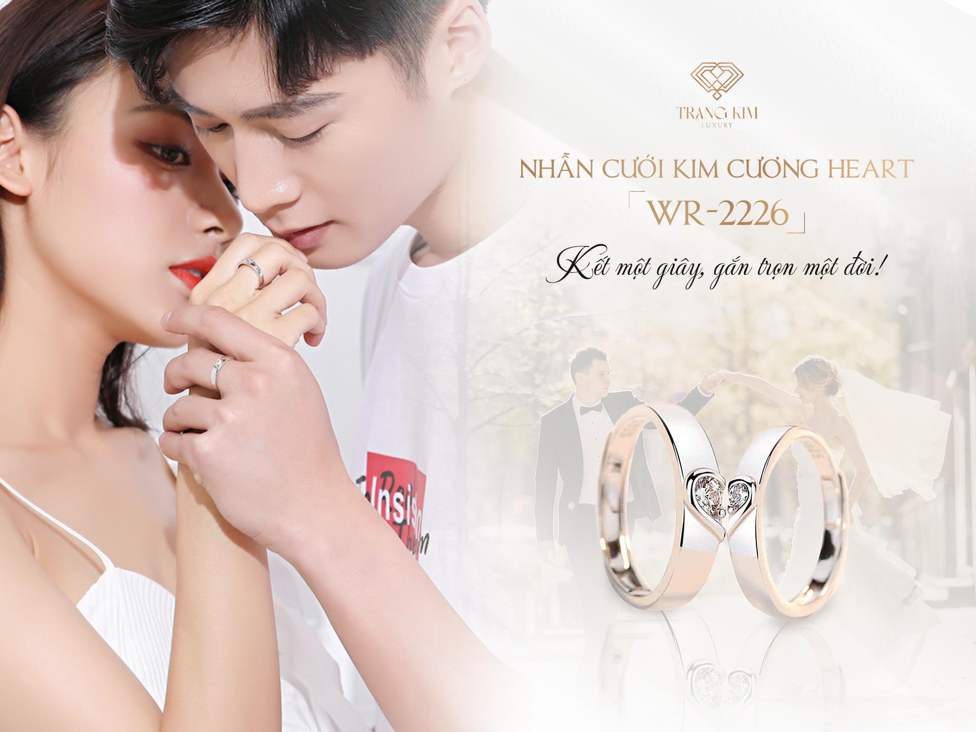 Nhẫn cưới kim cương Heart WR-2226 gắn kết hai trái tim đồng điệu