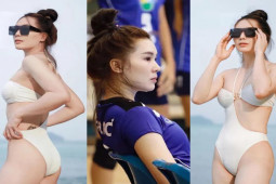 “Thiên thần” bóng chuyền Thái Lan gây sốt với bikini trắng muốt