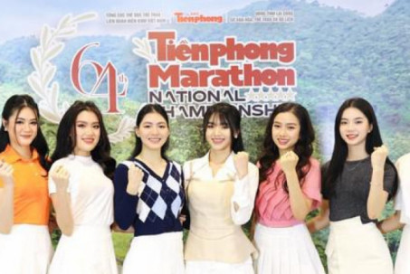 Dàn người đẹp Hoa hậu Việt Nam năm 2022 hội ngộ tại họp báo Tiền Phong Marathon 2023