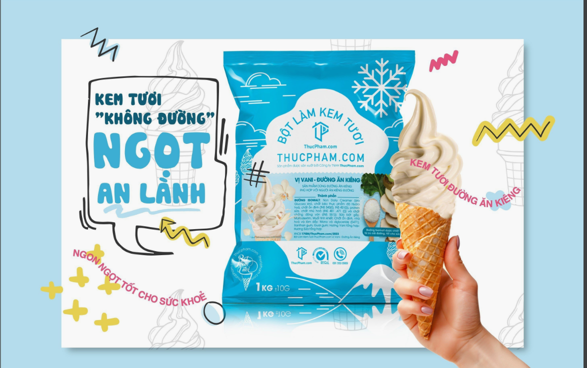 Bột làm kem “không đường” ThucPham.com giải pháp hoàn hảo cho thực đơn ăn kiêng - 1