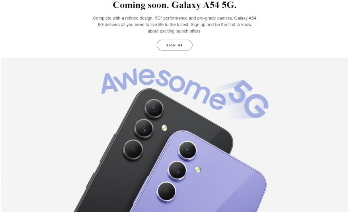 Hình ảnh chính thức của Galaxy A54 5G.