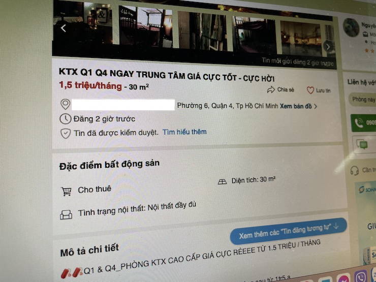 Một tin đăng trên nhatot.com.