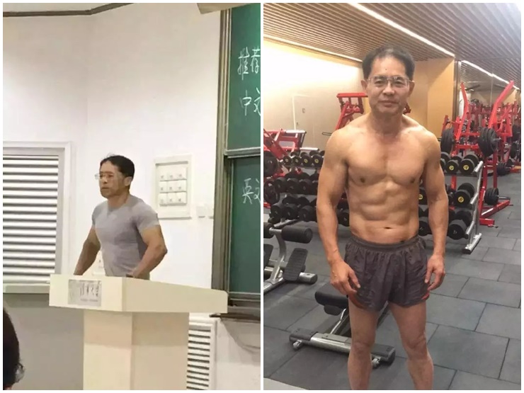 Giáo sư Dương Hiểu Kinh sở hữu body như trai tráng.