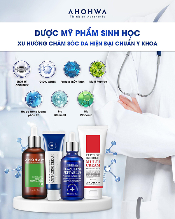 Ahohwa là thương hiệu tiên phong trong việc đem tới giải pháp chăm sóc da bằng dược mỹ phẩm sinh học.
