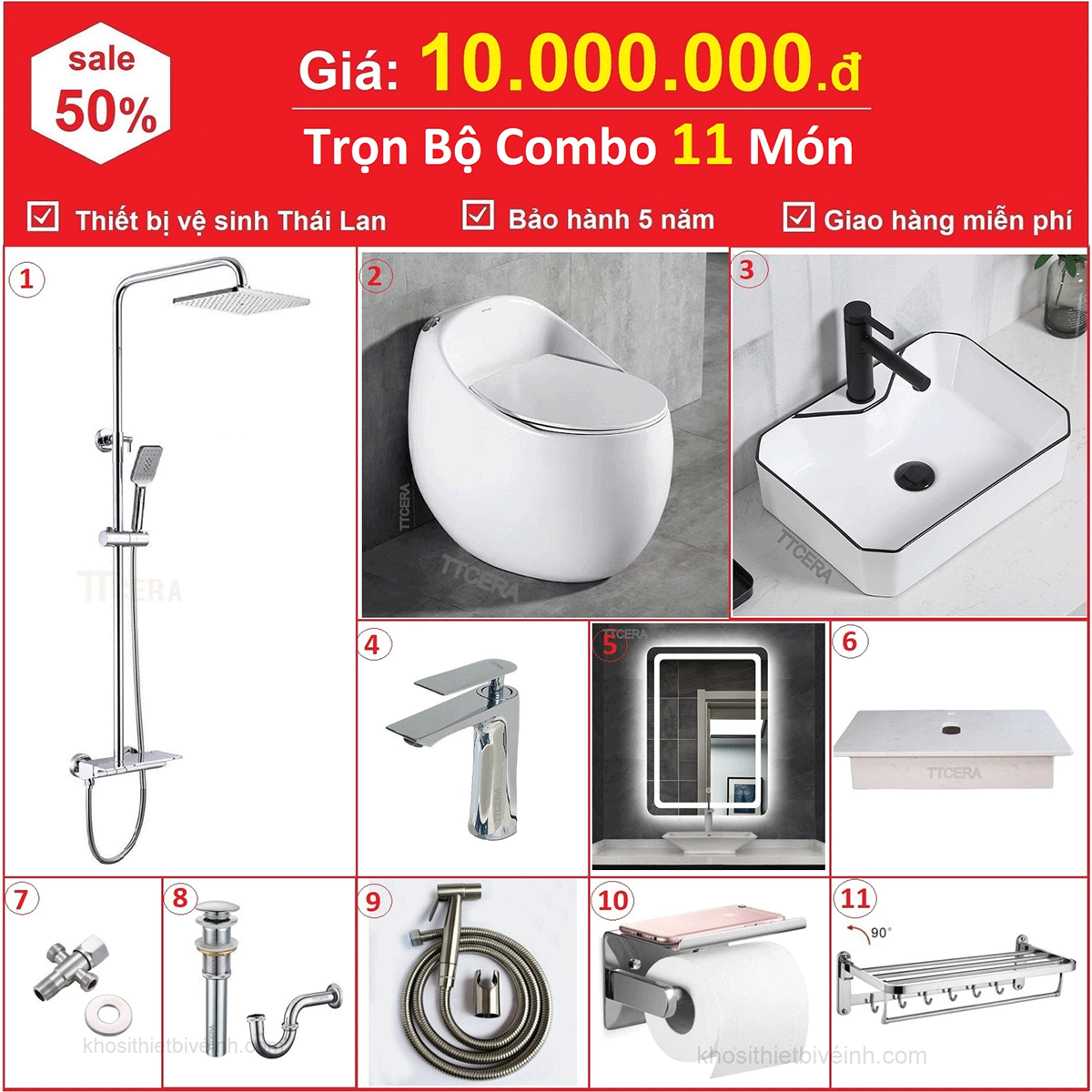 Tháng khuyến mãi, cơ hội cuối cùng săn combo nhà vệ sinh thương hiệu Thái Lan TTcera giảm tới 50% - 4