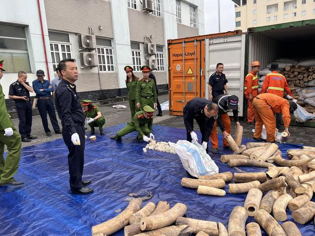 Ngà voi vận chuyển trái phép từ châu Phi bị lực lượng chức năng phát hiện.