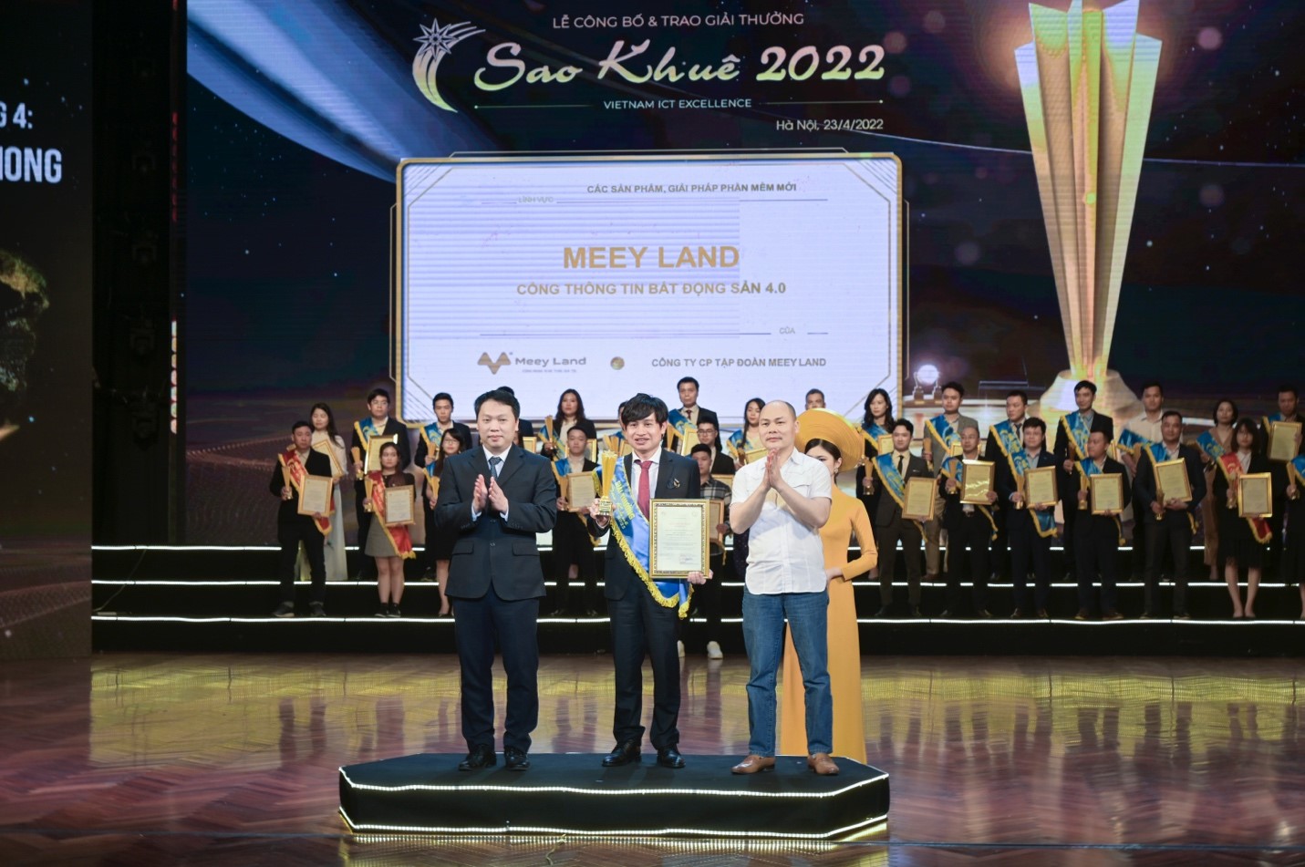 Meey&nbsp;Land nhận&nbsp;Giải thưởng Sao Khuê năm 2022 do Hiệp hội Phần mềm và Dịch vụ CNTT Việt Nam (VINASA) tổ chức