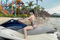 Thời trang - Linh Miu chuộng áo bơi bé xíu để khoe trọn hình xăm khắp cơ thể