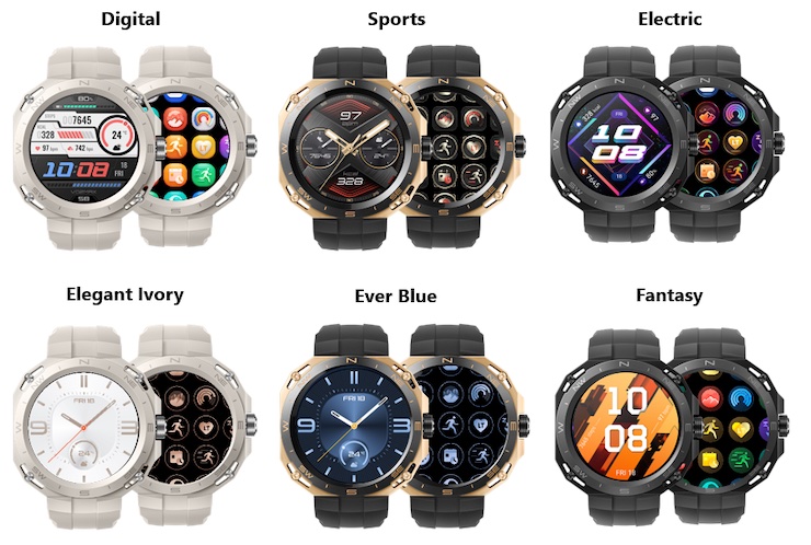 Huawei&nbsp;Watch GT Cyber với đa dạng chủ đề mặt đồng hồ cho từng phiên bản.