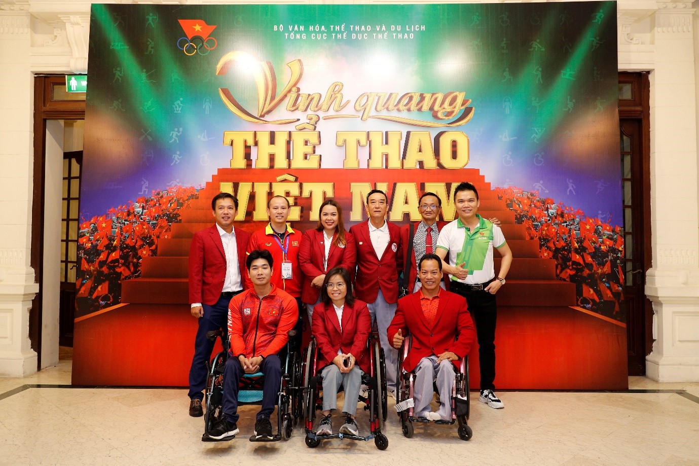 Các vận động viên, huấn luyện viên khuyết tật tại chương trình “Vinh quang Thể thao Việt Nam”