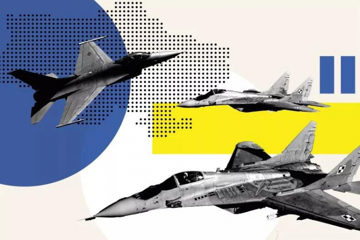 Máy bay chiến đấu F-16 (trái) và MiG-29. Ảnh: NEWSWEEK