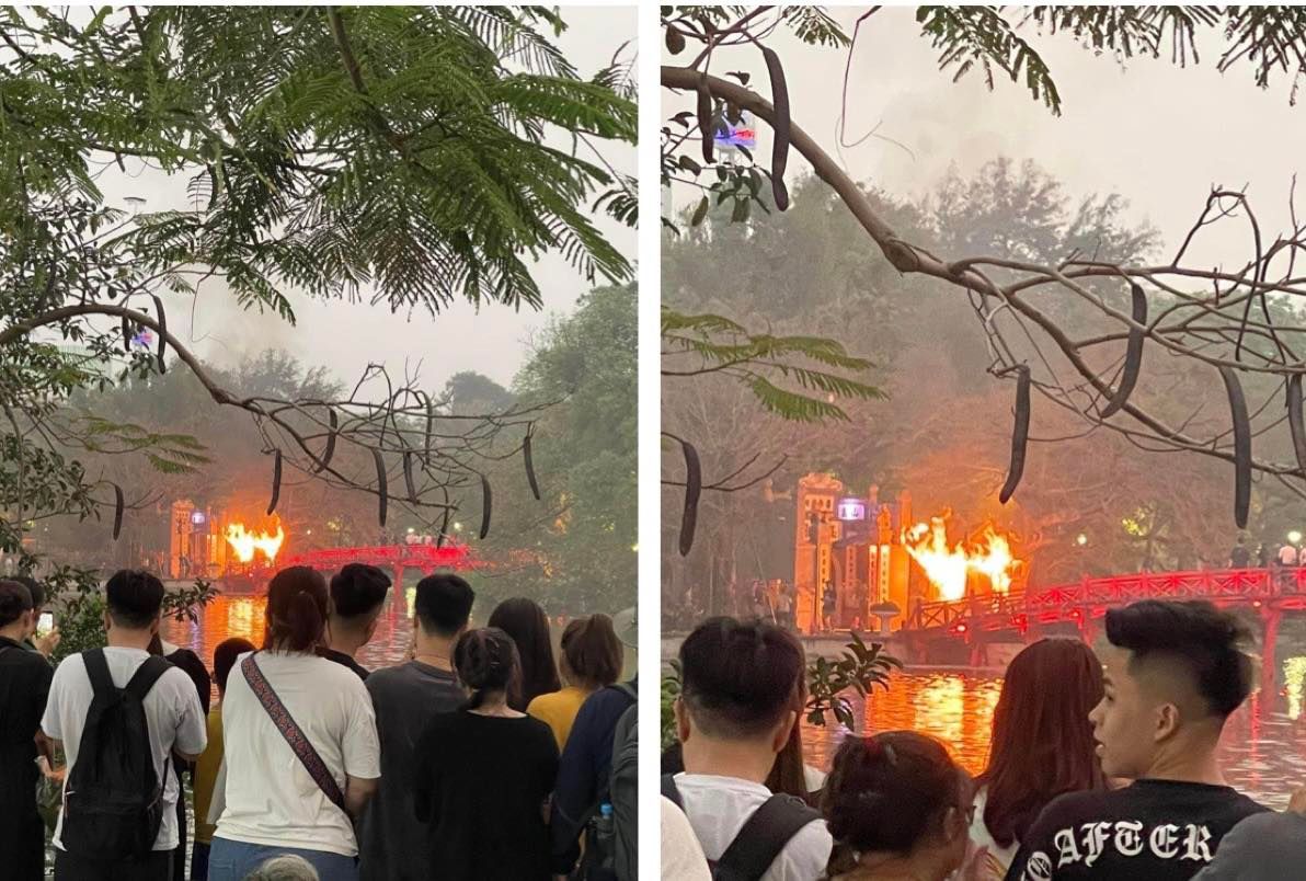 Hà Nội: Cháy lớn sát lối vào cầu Thê Húc, nhiều người hoảng sợ tháo chạy - 2
