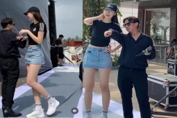 Thời trang - Cô gái Cần Thơ mặc khoe chân dài 1m23, đồng nghiệp nam đứng bên bỗng hoá "tí hon"