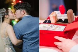 Bạn trẻ - Cuộc sống - Cô dâu Hậu Giang nhận "sương sương" 400 viên kim cương trong ngày cưới