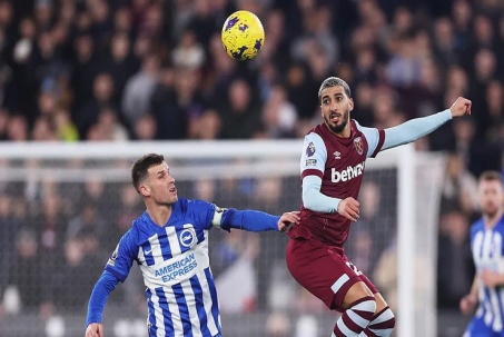 Trực tiếp bóng đá West Ham - Brighton: Bất lực trong những phút bù giờ (Ngoại hạng Anh) (Hết giờ)