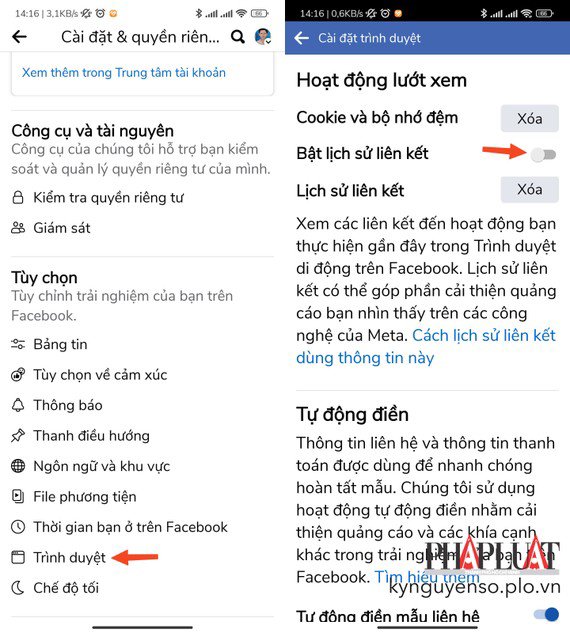 Nếu không muốn bị Facebook theo dõi bạn hãy tắt tính năng Link History - 3