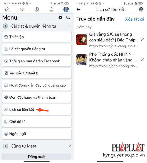 Nếu không muốn bị Facebook theo dõi bạn hãy tắt tính năng Link History - 2