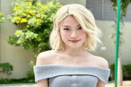 Khánh Vy bất ngờ xuất hiện với mái tóc bạch kim nổi bật