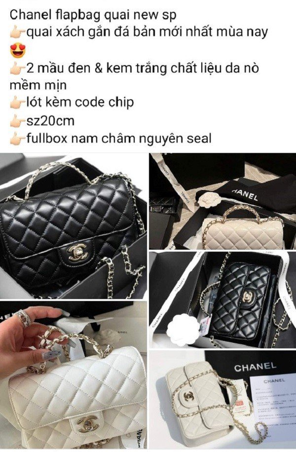 Một trang Facebook rao bán những túi xách hiệu Chanel, LV, Gucci…&nbsp;