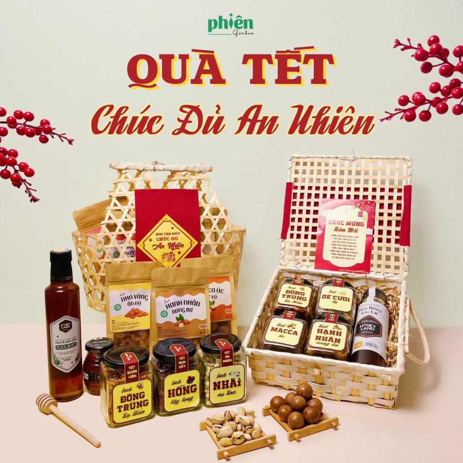 Các giỏ quà Tết của Phiên Garden có giá giao động từ 198.000 đến dưới 500.000 đồng. Đặc biệt, người mua còn có thể trang trí set quà theo yêu cầu, rất tiện lợi để làm quà biếu.
