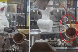 Robot ”học việc” phục vụ ở quán café bị lỗi, cư dân mạng bình luận cực hài hước