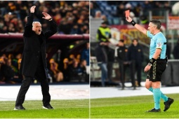 Bóng đá - Mourinho lại ăn thẻ đỏ vì "nổi điên" với trọng tài, bỏ luôn họp báo