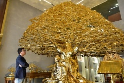 Tin tức trong ngày - Choáng ngợp cây bồ đề mạ vàng nặng hơn 1 tấn, trị giá hàng chục tỷ đồng