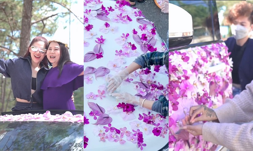 Chiếc xe hoa đình đám được Ngọc Thanh Tâm dành tặng mẹ.