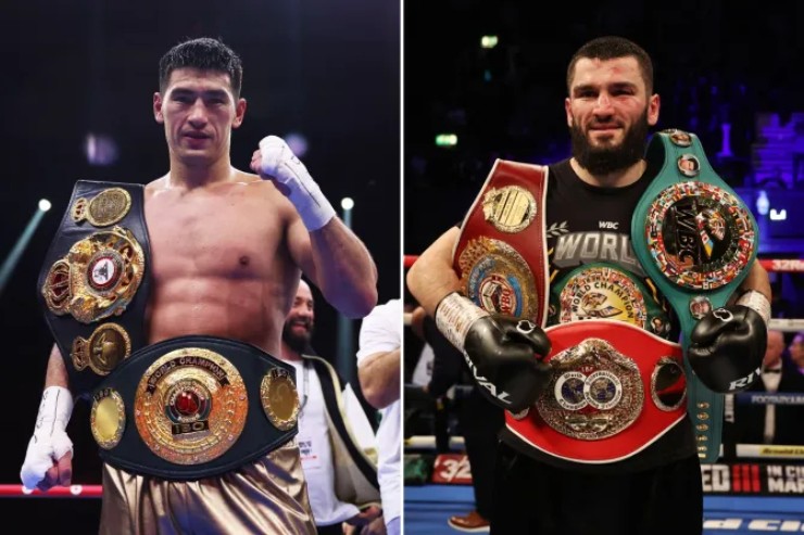 3. Dmitry Bivol (trái) đấu Artur Beterbiev (phải) hạng dưới nặng