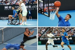 Thể thao - Djokovic hóa "Vua hề tennis" ở Úc, ra ký hiệu lạ với mỹ nhân tennis