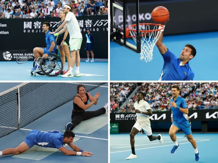 Djokovic hóa "Vua hề tennis" ở Úc, ra ký hiệu lạ với mỹ nhân tennis - 1