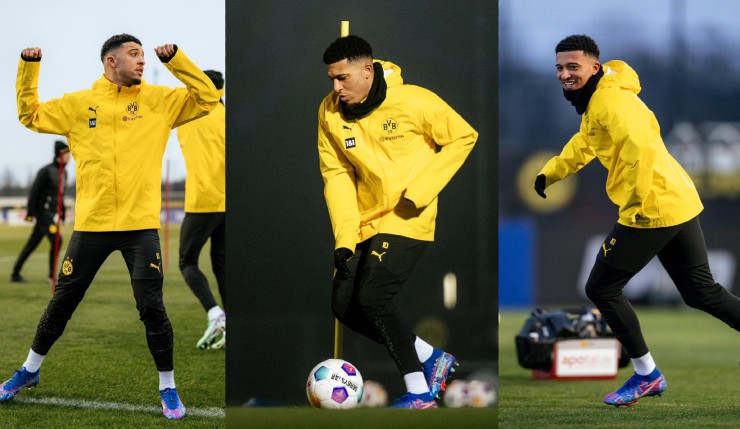 Sancho xuất hiện trên sân tập của Dortmund