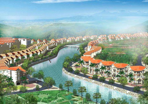 Phối cảnh dự án khu đô thị mới ven sông Hạc.