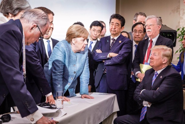 Ông Trump với các lãnh đạo EU bên lề thượng đỉnh G7 ở Canada năm 2018. (Ảnh: Getty)