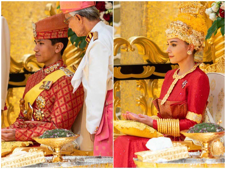 Cặp đôi thay nhiều trang phục trong các nghi lễ khác nhau.