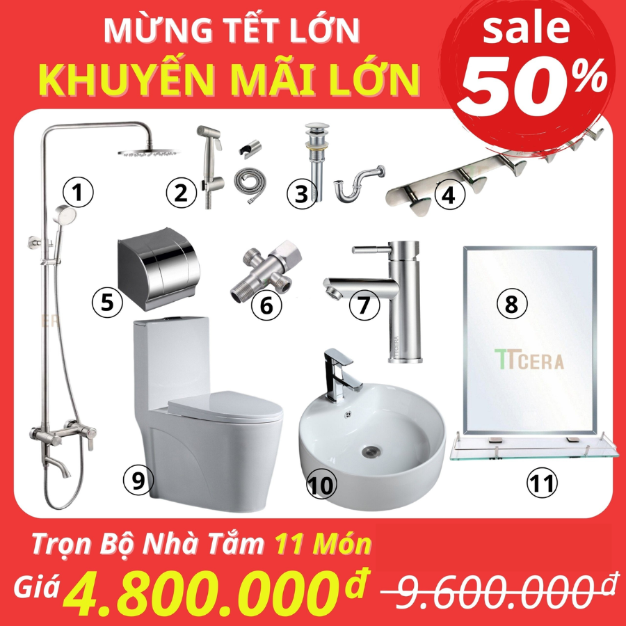 Loạt sản phẩm thiết bị vệ sinh TTCERA “Xả kho đón tết, giá rẻ bất ngờ” giảm đến 60% - 2
