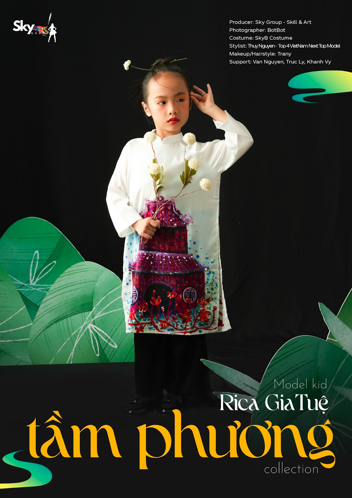 Dàn Model Kid nhà Sky Group thần thái trong BST Tầm Phương Collection chào xuân 2024 - 1