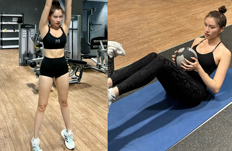 Đồng thời cô kết hợp với những bài tập giúp chân thon và săn chắc hơn như: Squat,&nbsp;Lunges, nâng bắp chân,...

