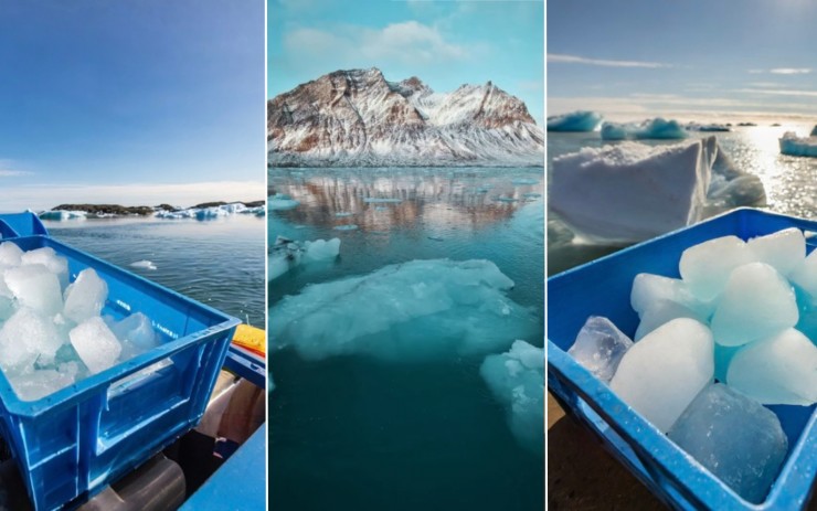 Những container đông lạnh chất đầy băng sẽ được vận chuyển đến Đan Mạch. Ảnh: Arctic Ice.