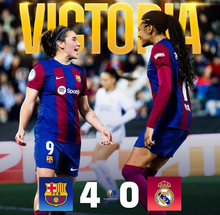 Đội nữ Barcelona thắng dễ đại kình địch Real