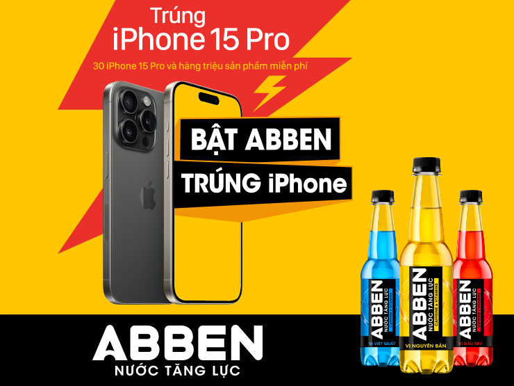 Bật nước tăng lực ABBEN, cơ hội trúng ngay iPhone 15 Pro - 1