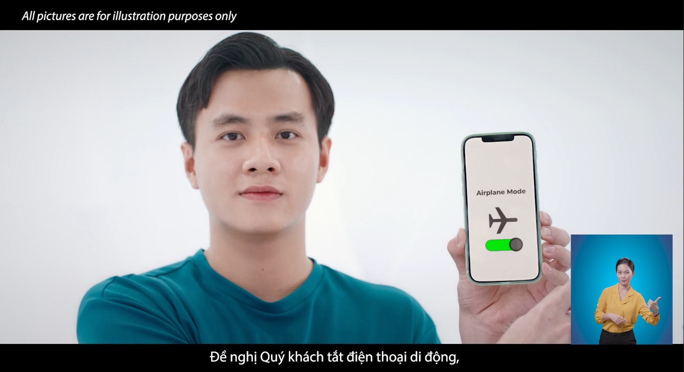 Minh họa quy định an toàn bay rõ ràng (Ảnh: Vietnam Airlines).