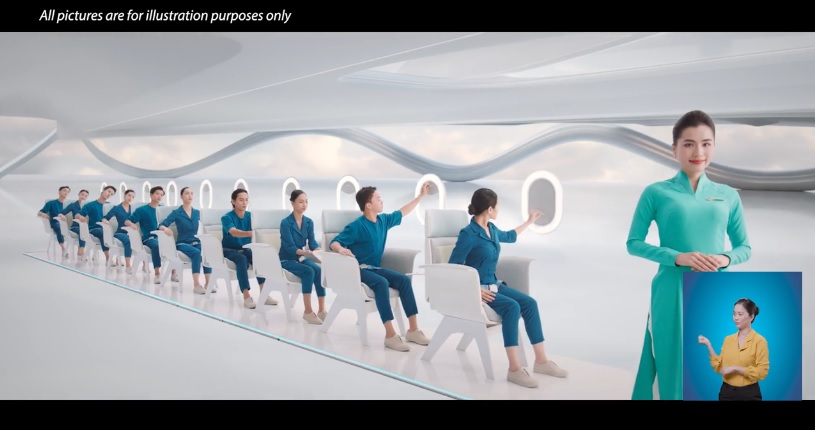 Mô phỏng khoang máy bay hiện đại (Ảnh: Vietnam Airlines).