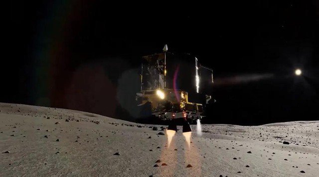 Tàu SLIM của Nhật Bản đổ bộ Mặt Trăng - Ảnh đồ họa: JAXA