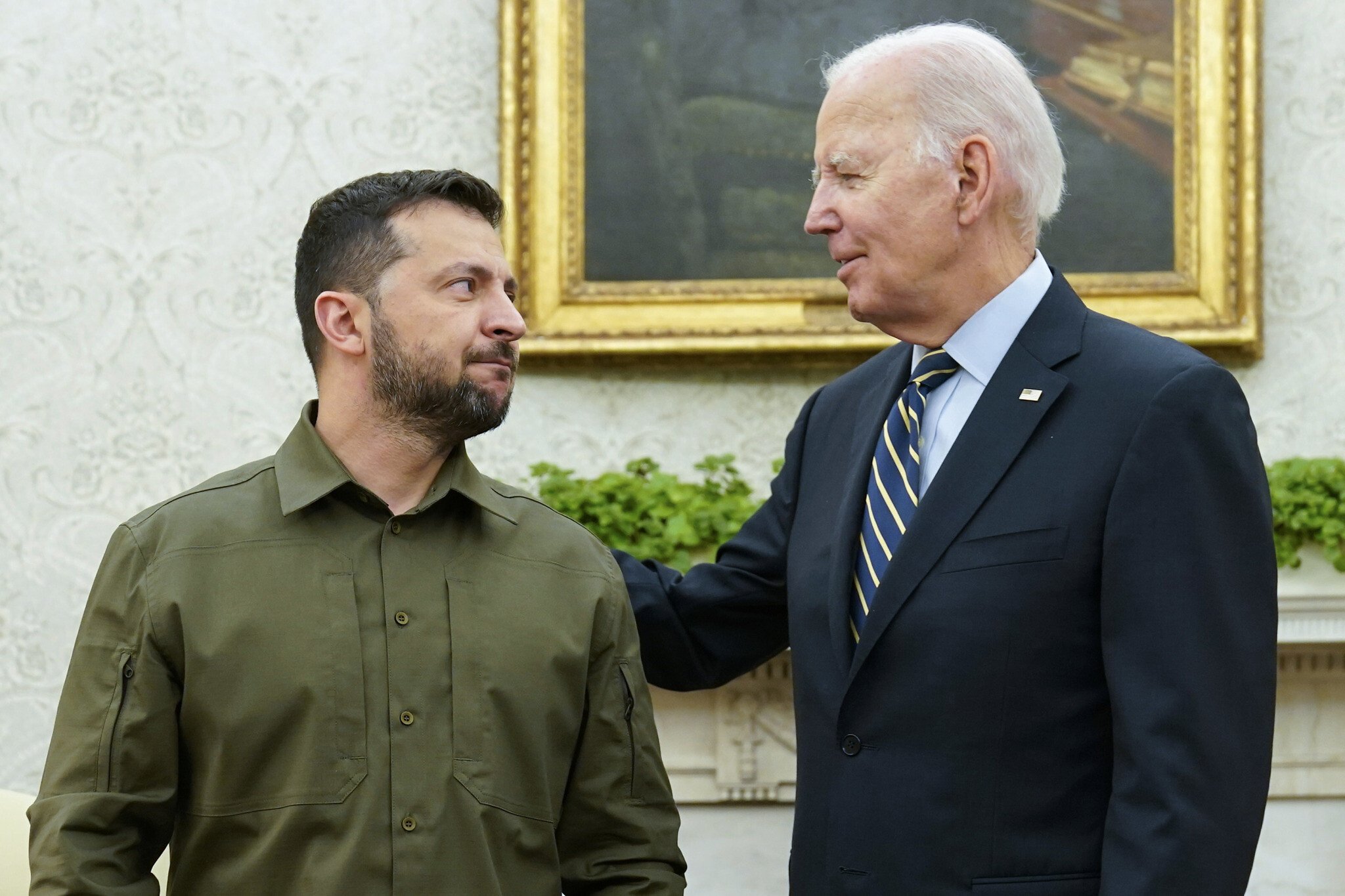 Tổng thống Mỹ Joe Biden (phải) gặp ông Zelensky ở Nhà Trắng vào ngày 21/9/2023.