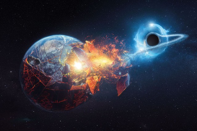 Ảnh đồ họa mô tả "vật thể từ giây đầu tiên của vũ trụ" tiếp cận một hành tinh giống địa cầu. Tuy nhiên, sự thật có thể ôn hòa hơn - Ảnh: PHYSIC WORLD