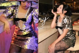 Thời trang - Đón tuổi mới Phương Mỹ Chi ngày càng gợi cảm, mang tất lưới khoe chân thon dài