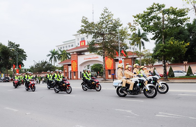 Tổ công tác 373 Công an tỉnh Nghệ An bắt đầu ra quân làm nhiệm vụ từ 22/1. Ảnh: Cổng thông tin điện tử tỉnh Nghệ An